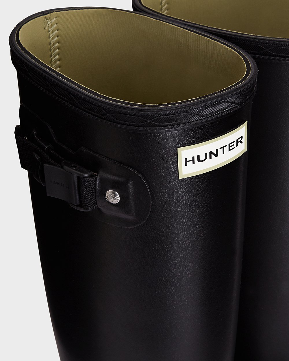 Womens Hunter Tall Rain Boots Black - Norris Field Neoprene Lined - 1582469-GZ